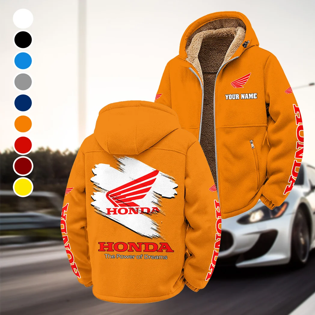 Touring Motorcycle Winter Fleece Jacket, Premium Fleece Barrier HVN1452HM - Orange