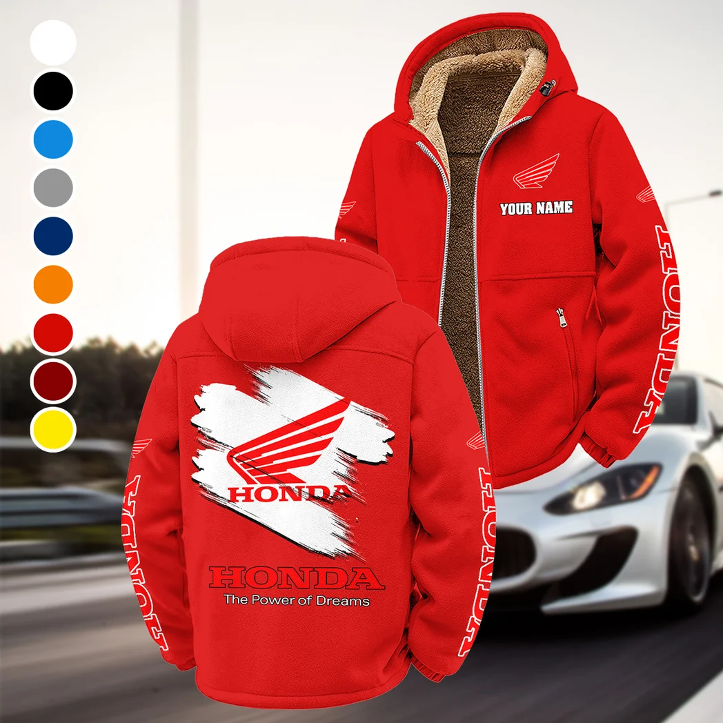 Touring Motorcycle Winter Fleece Jacket, Premium Fleece Barrier HVN1452HM - Red