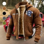 High-Performance Off-Roader Fleece-Lined Hooded Jacket, Modern Athletic Hybrid Parka HVN1452HU - brown