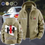 Farm Machine Fleece Windbreaker Jacket, Thermal Wind-Stop Jacket HVN1452IH - Khaki