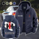 Farm Machine Fleece Windbreaker Jacket, Thermal Wind-Stop Jacket HVN1452IH - Navy