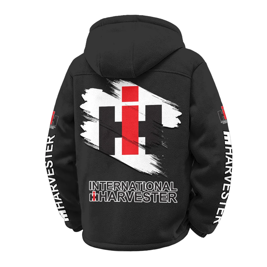 Farm Machine Winter Fleece Jacket, Extreme Cold Fleece Coat HVN1452IH - Black - Image 3