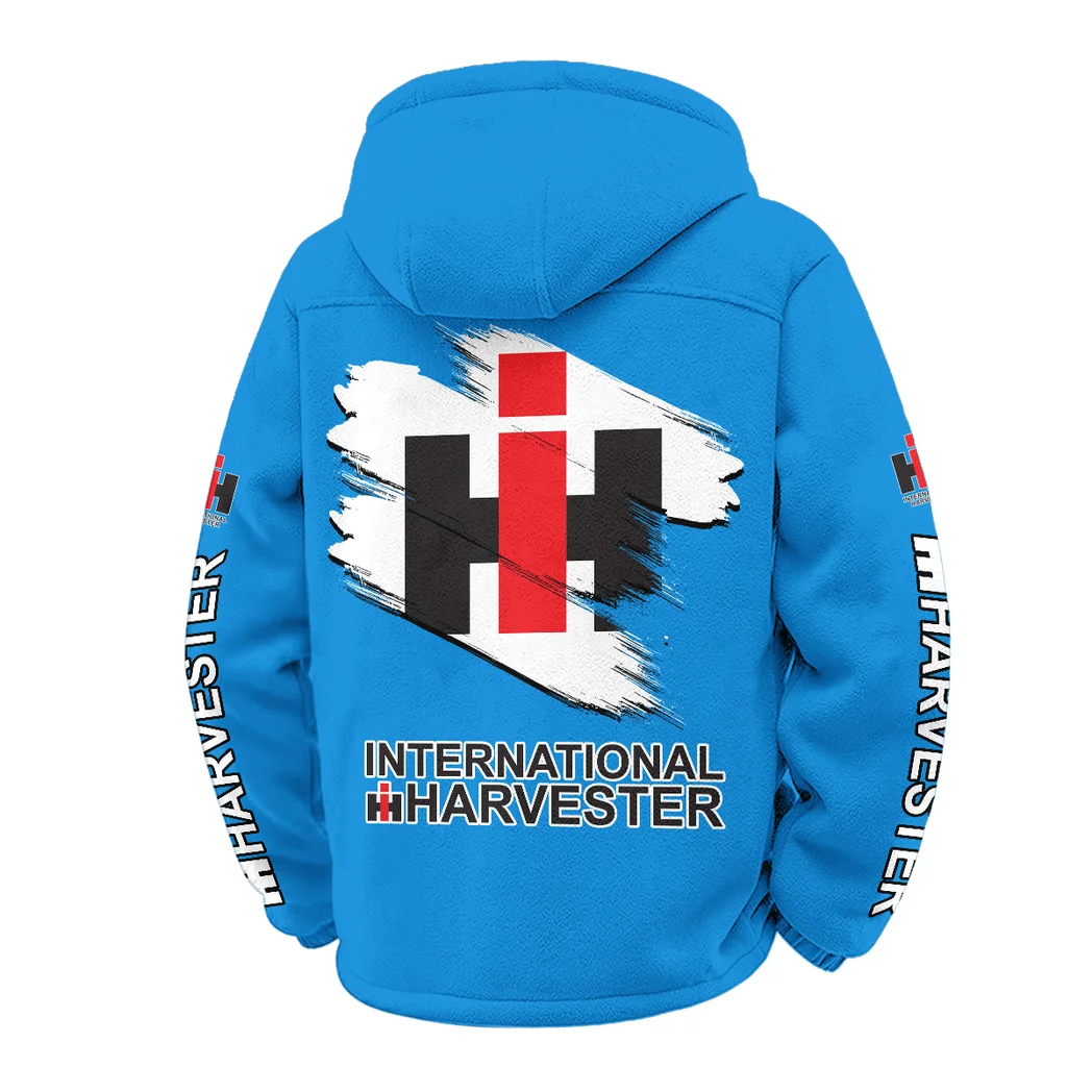 Farm Machine Winter Fleece Jacket, Extreme Cold Fleece Coat HVN1452IH - Cyan - Image 3