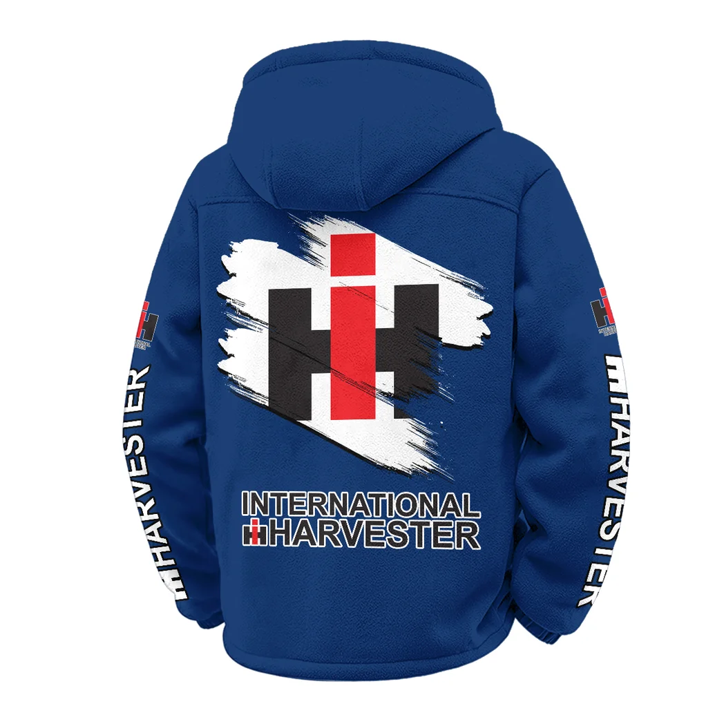 Farm Machine Winter Fleece Jacket, Extreme Cold Fleece Coat HVN1452IH - Navy - Image 3