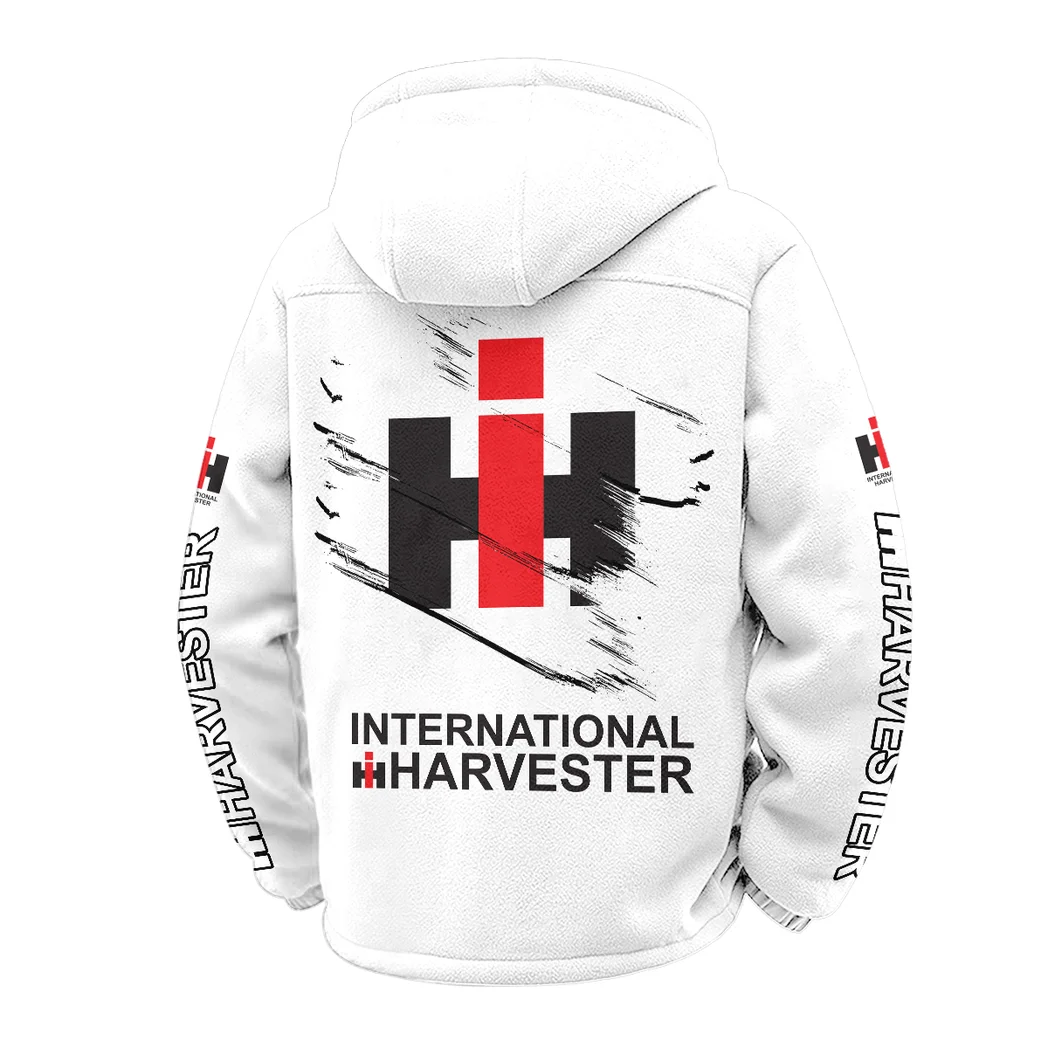 Farm Machine Winter Fleece Jacket, Extreme Cold Fleece Coat HVN1452IH - White - Image 3
