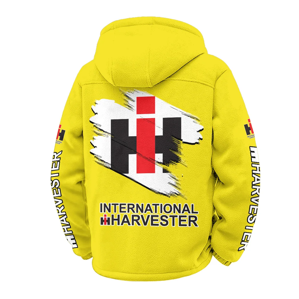 Farm Machine Winter Fleece Jacket, Extreme Cold Fleece Coat HVN1452IH - Yellow - Image 3
