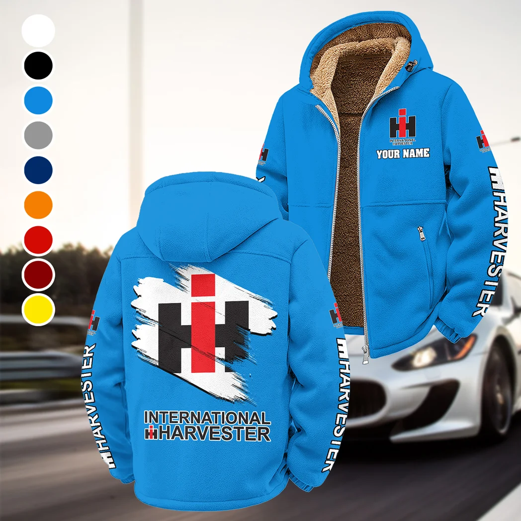 Farm Machine Winter Fleece Jacket, Extreme Cold Fleece Coat HVN1452IH - Cyan