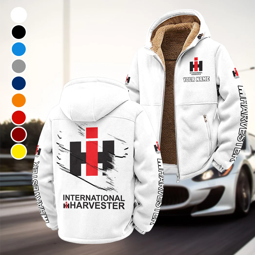 Farm Machine Winter Fleece Jacket, Extreme Cold Fleece Coat HVN1452IH - White
