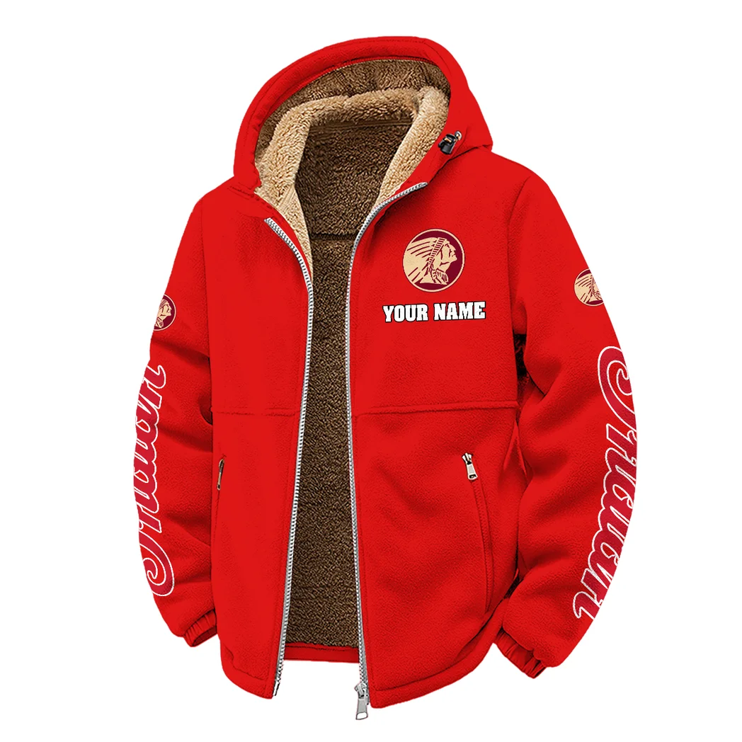 Timeless Road Bike Winter Fleece Jacket, Insulated Sport Hoody HVN1452IM - Red - Image 2