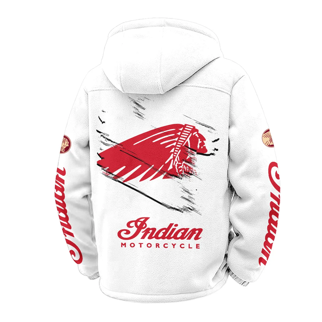 Timeless Road Bike Winter Fleece Jacket, Insulated Sport Hoody HVN1452IM - White - Image 3