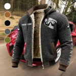 Comfort-Oriented Vehicle Fleece-Lined Hooded Jacket, High-Performance Trail Jacket HVN1452IN - Grey