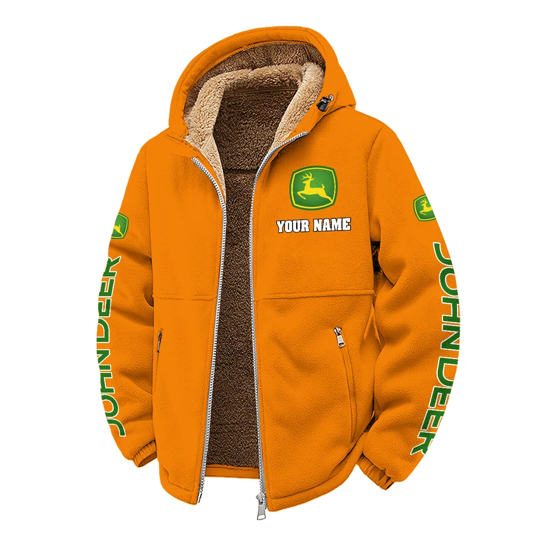 Cultivation Tractor Winter Fleece Jacket, Deep Winter Comfort Fleece HVN1452JD - Orange - Image 2
