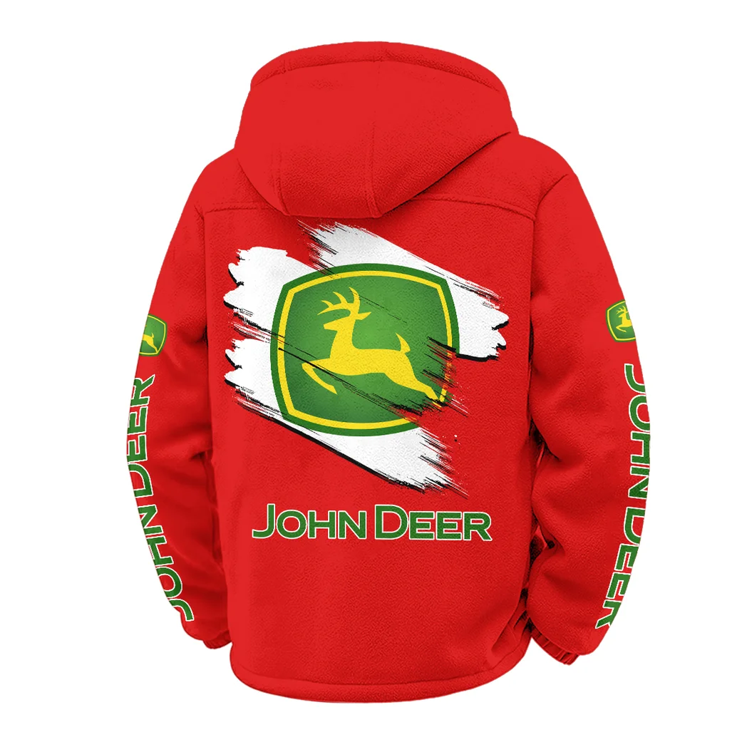 Cultivation Tractor Winter Fleece Jacket, Deep Winter Comfort Fleece HVN1452JD - Red - Image 3