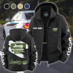 Open-Top SUV Company Fleece Windbreaker Jacket, Windproof Fleece Hybrid HVN1452JE - Black