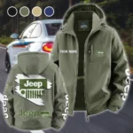 Open-Top SUV Company Fleece Windbreaker Jacket, Windproof Fleece Hybrid HVN1452JE - Green