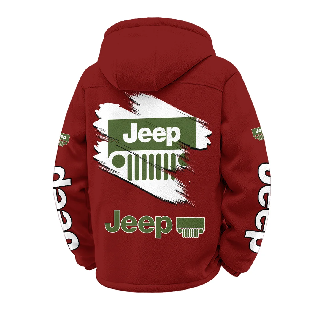 Open-Top SUV Company Winter Fleece Jacket, Polar Climate Fleece HVN1452JE - Wine - Image 3