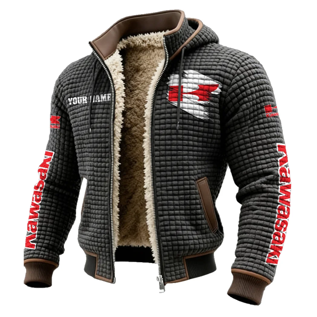 Agile Street Bike Fleece-Lined Hooded Jacket, All-Mountain Hooded Fleece HVN1452KA - Grey - Image 2