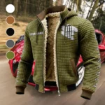 Elegant Auto Fleece-Lined Hooded Jacket, Cross-Training Winter Layer HVN1452LI - Green