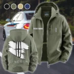 Elegant Auto Fleece Windbreaker Jacket, Dual-Layer Protection Jacket HVN1452LI - Green