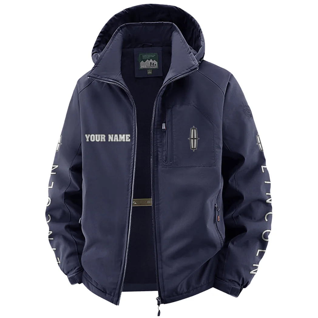 Elegant Auto Fleece Windbreaker Jacket, Dual-Layer Protection Jacket HVN1452LI - Navy - Image 2