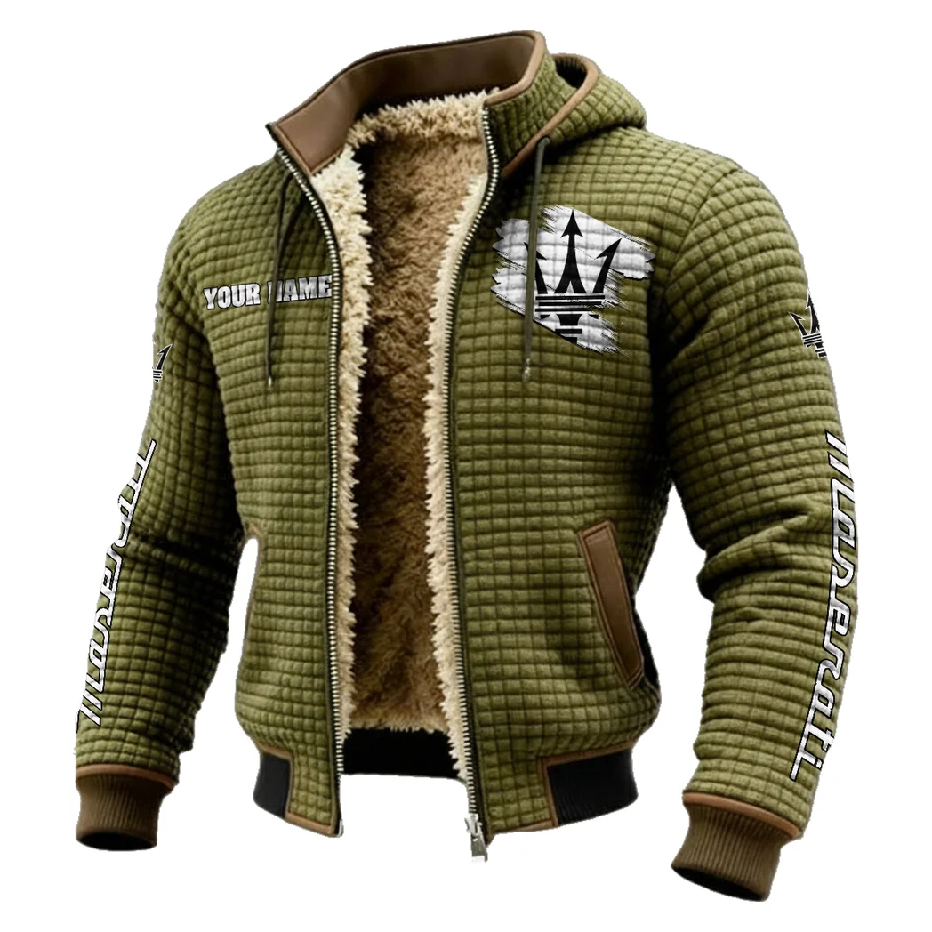 Luxury Coupe Make into line break Fleece-Lined Hooded Jacket, Elite Athlete Winter Jacket HVN1452MA - Green - Image 2