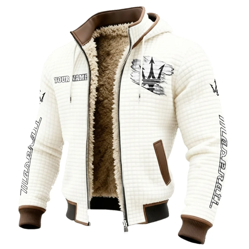 Luxury Coupe Make into line break Fleece-Lined Hooded Jacket, Elite Athlete Winter Jacket HVN1452MA - White - Image 2