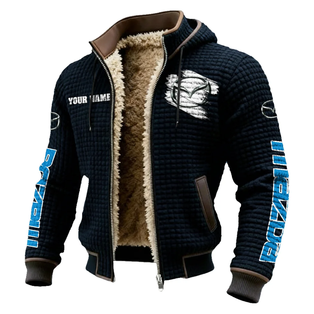 Mid-Size Sedan Fleece-Lined Hooded Jacket, Weather-Shield Fleece Hoody HVN1452MA - Black - Image 2