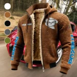 Mid-Size Sedan Fleece-Lined Hooded Jacket, Weather-Shield Fleece Hoody HVN1452MA - brown