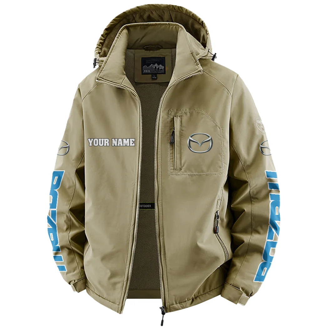 Mid-Size Sedan Fleece Windbreaker Jacket, High-Output Training Jacket HVN1452MA - Khaki - Image 2