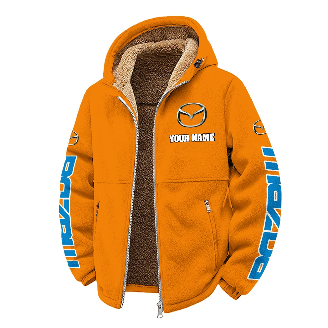 Mid-Size Sedan Winter Fleece Jacket, Technical Mid-Layer Jacket HVN1452MA - Orange - Image 2