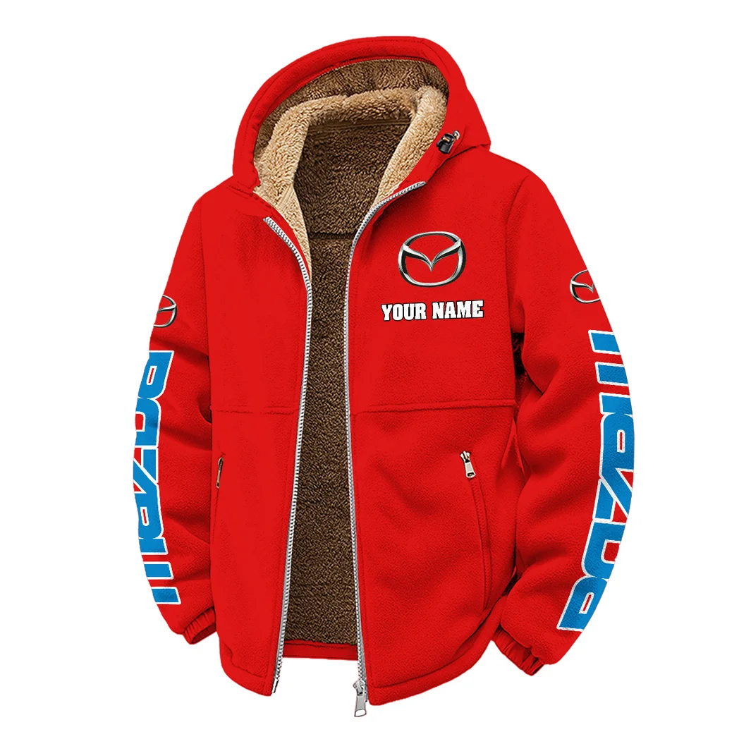 Mid-Size Sedan Winter Fleece Jacket, Technical Mid-Layer Jacket HVN1452MA - Red - Image 2