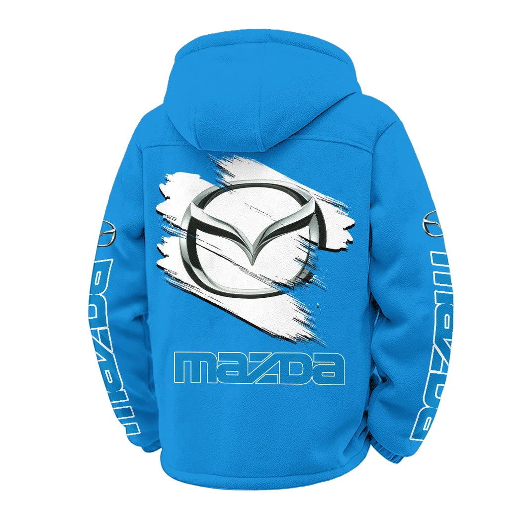 Mid-Size Sedan Winter Fleece Jacket, Technical Mid-Layer Jacket HVN1452MA - Cyan - Image 3