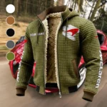 Racing Icon Fleece-Lined Hooded Jacket, Wind-Blocker Insulated Hoody HVN1452MC - Green