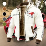 Racing Icon Fleece-Lined Hooded Jacket, Wind-Blocker Insulated Hoody HVN1452MC - White