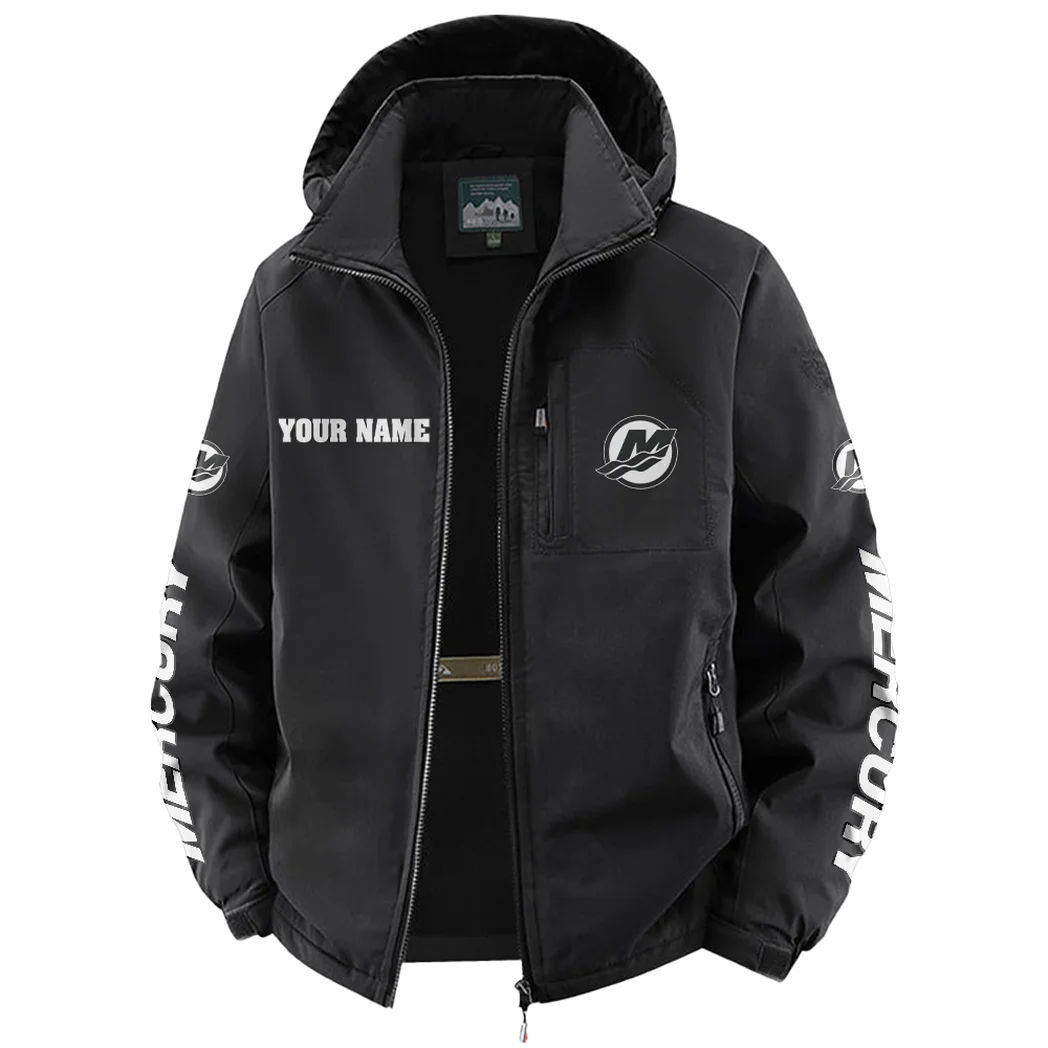 Marine Engine Fleece Windbreaker Jacket, Multi-Sport Weather Jacket HVN1452MM - Black - Image 2