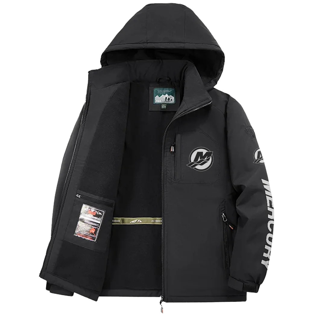 Marine Engine Fleece Windbreaker Jacket, Multi-Sport Weather Jacket HVN1452MM - Black - Image 3