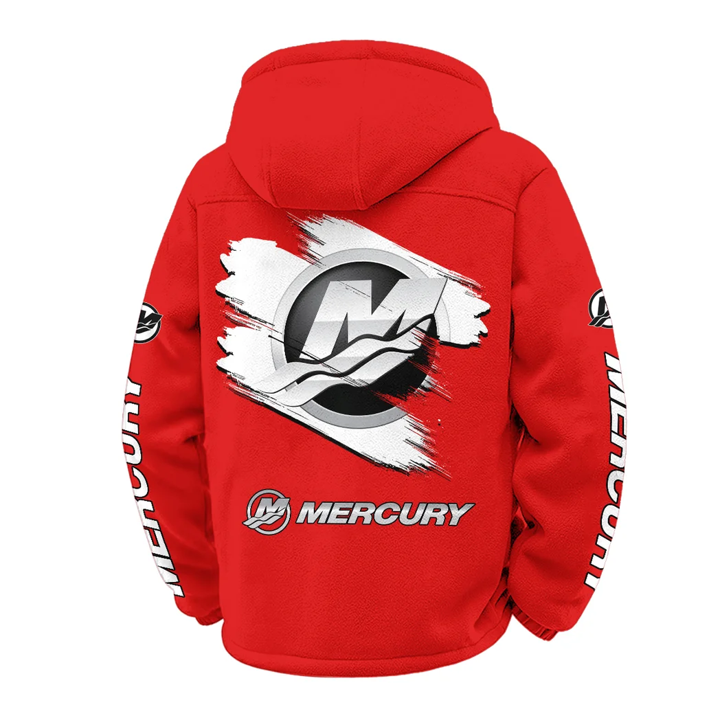 Marine Engine Winter Fleece Jacket, All-Mountain Sport Jacket HVN1452MM - Red - Image 3
