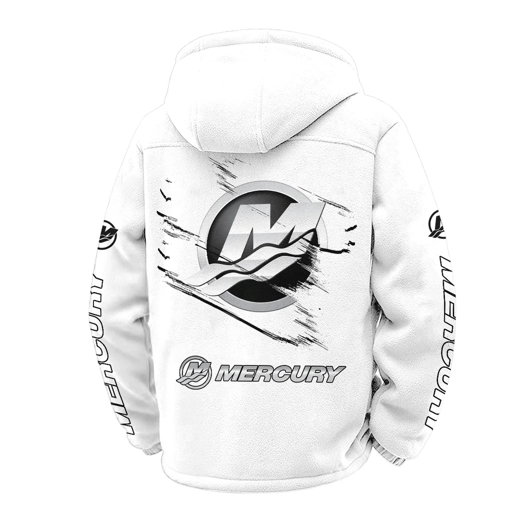 Marine Engine Winter Fleece Jacket, All-Mountain Sport Jacket HVN1452MM - White - Image 3