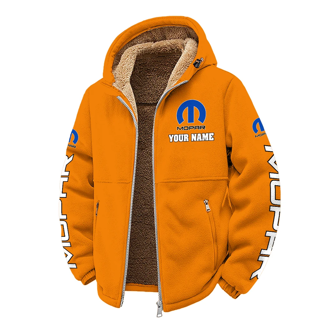 Classic Auto Enthusiasts Winter Fleece Jacket, Cold Weather Hiking Fleece HVN1452MO - Orange - Image 2
