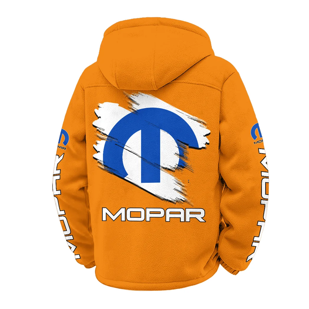 Classic Auto Enthusiasts Winter Fleece Jacket, Cold Weather Hiking Fleece HVN1452MO - Orange - Image 3