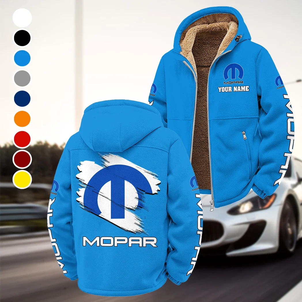 Classic Auto Enthusiasts Winter Fleece Jacket, Cold Weather Hiking Fleece HVN1452MO - Cyan