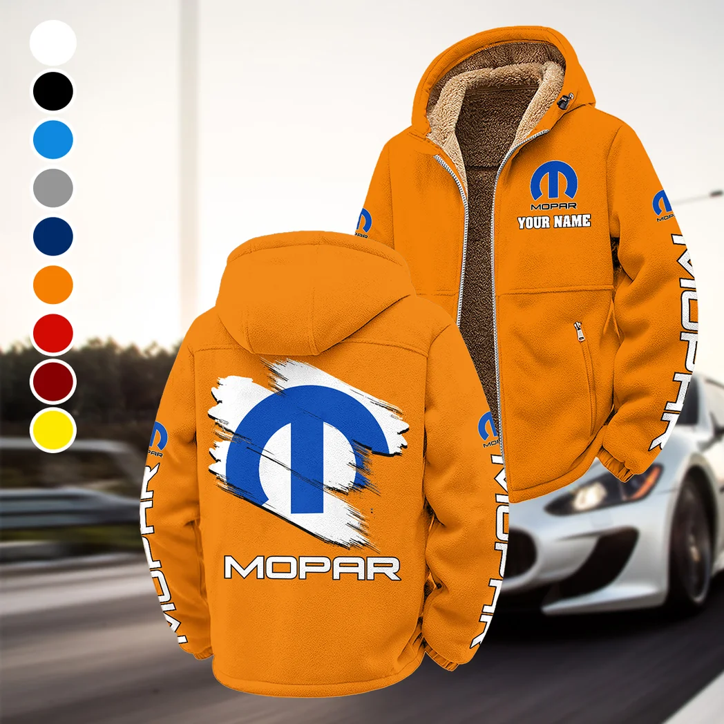 Classic Auto Enthusiasts Winter Fleece Jacket, Cold Weather Hiking Fleece HVN1452MO - Orange