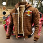 Support Core Fleece-Lined Hooded Jacket, Water-Resistant Thermal Hoody HVN1452NY - brown