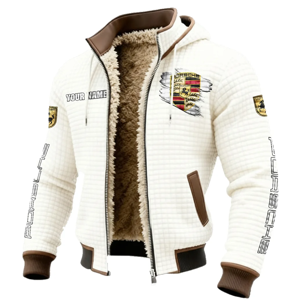 Luxury Coupe Fleece-Lined Hooded Jacket, Cold-Snap Defense Jacket HVN1452PO - White - Image 2