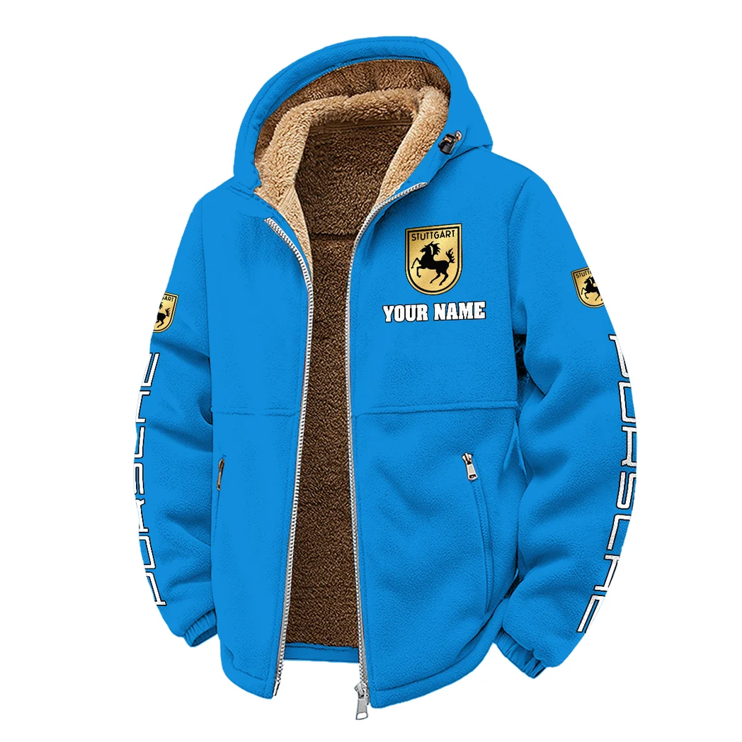 Luxury Coupe Winter Fleece Jacket, Heavyweight Plush Fleece HVN1452PO - Cyan - Image 2