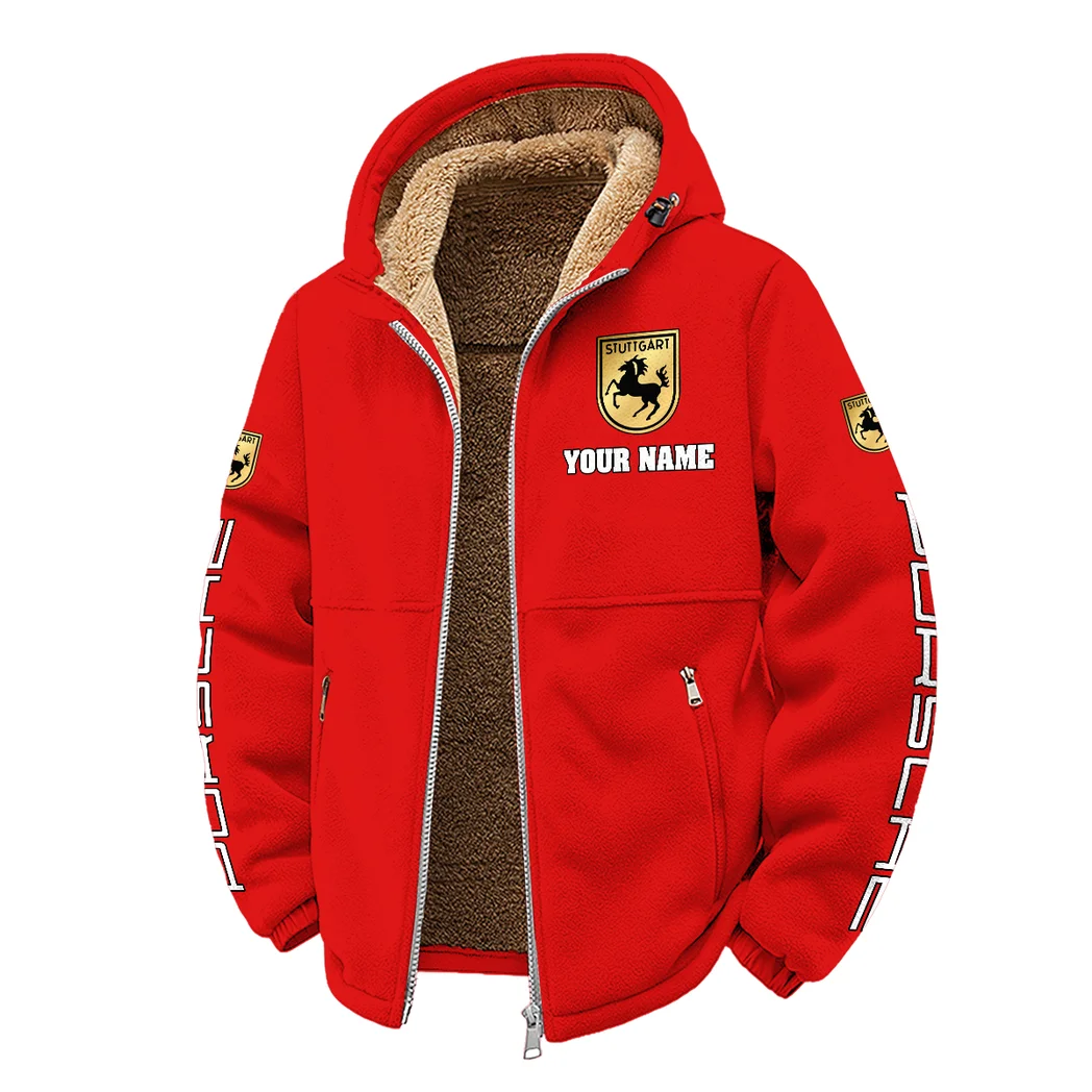 Luxury Coupe Winter Fleece Jacket, Heavyweight Plush Fleece HVN1452PO - Red - Image 2