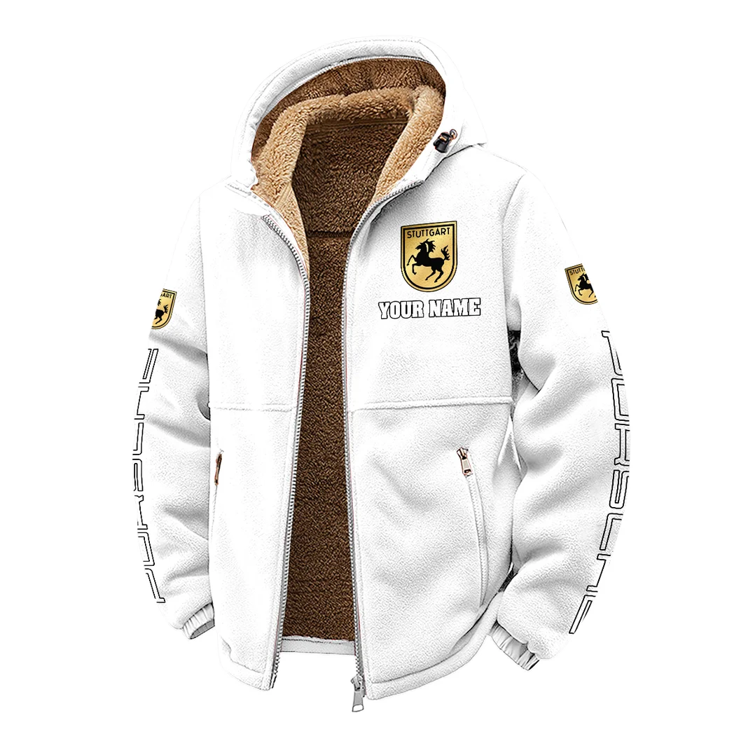 Luxury Coupe Winter Fleece Jacket, Heavyweight Plush Fleece HVN1452PO - White - Image 2