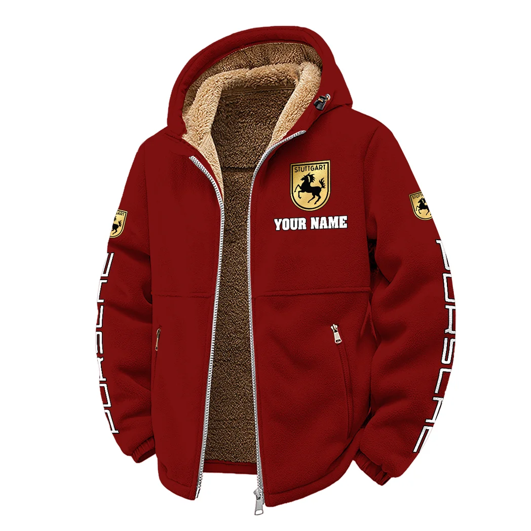Luxury Coupe Winter Fleece Jacket, Heavyweight Plush Fleece HVN1452PO - Wine - Image 2