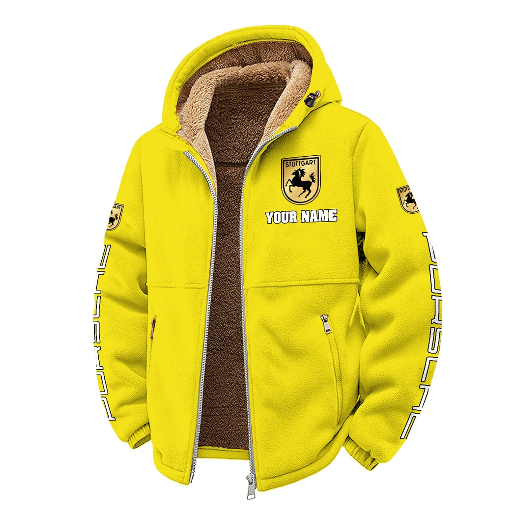Luxury Coupe Winter Fleece Jacket, Heavyweight Plush Fleece HVN1452PO - Yellow - Image 2