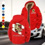 Luxury Coupe Winter Fleece Jacket, Heavyweight Plush Fleece HVN1452PO - Red